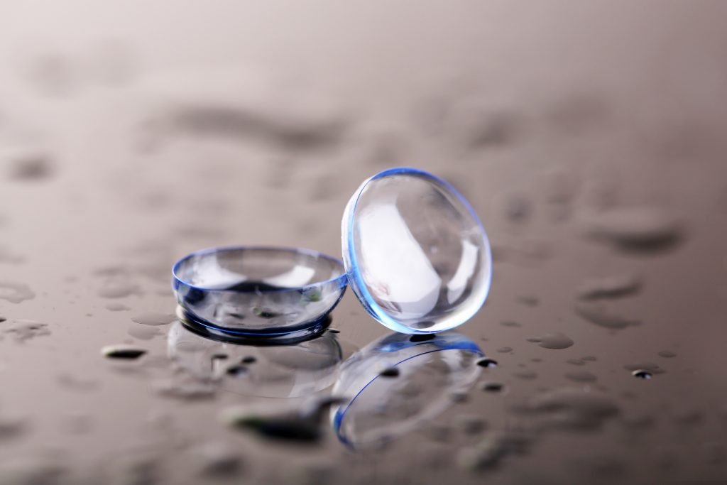 contact lenses with water drops