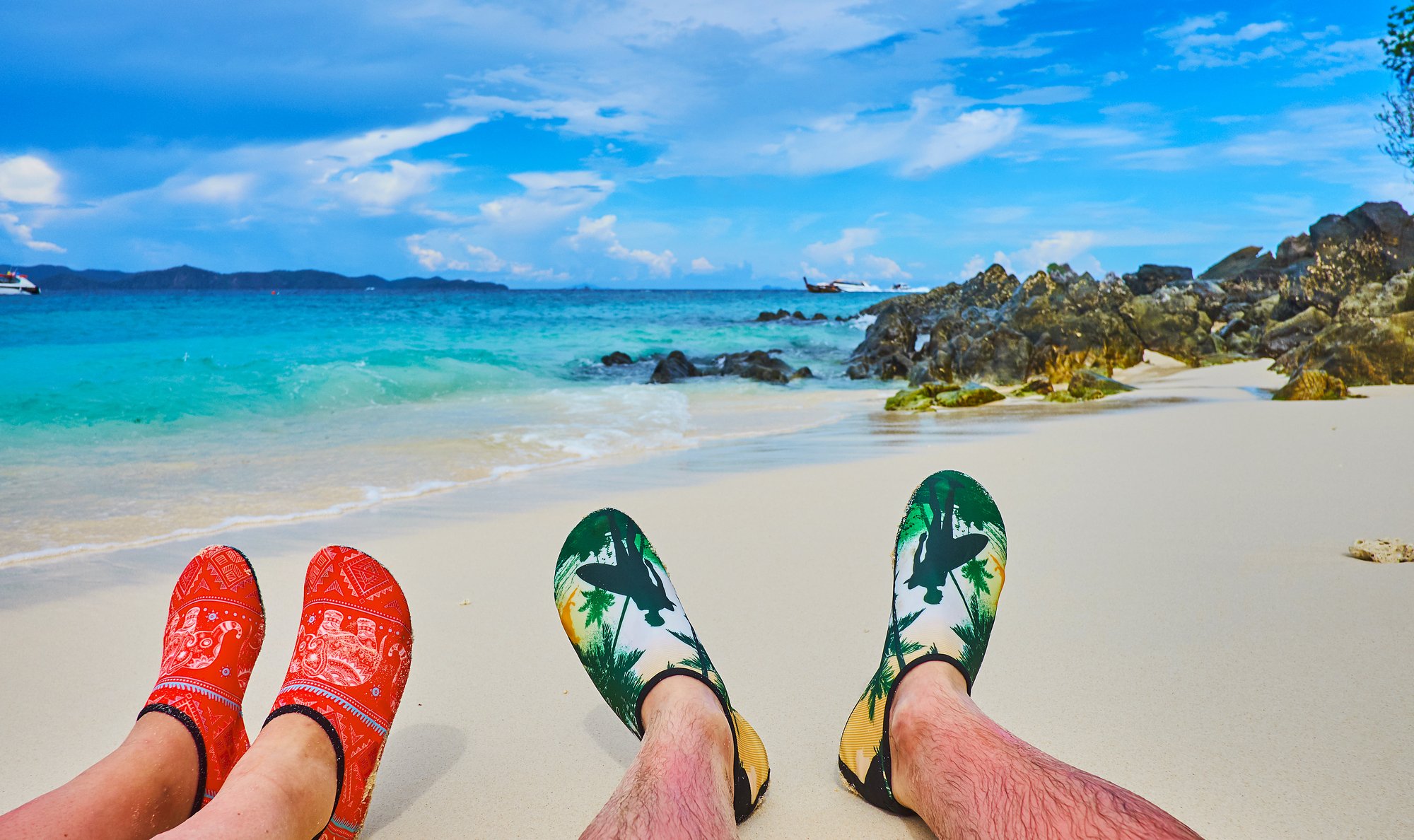 water socks at the beach