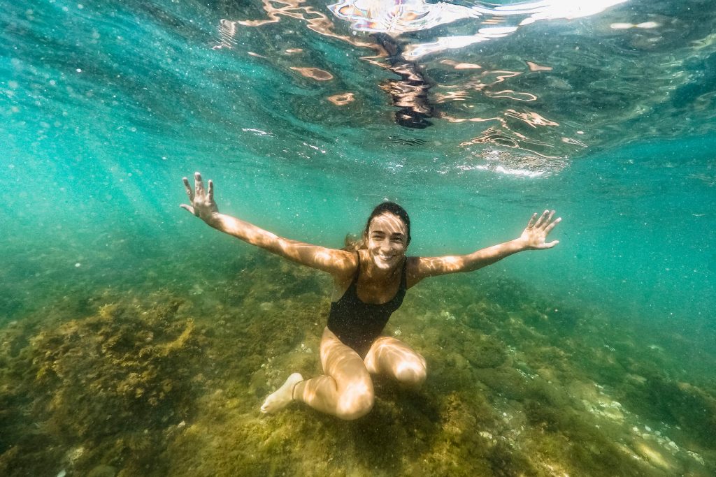 woman diving