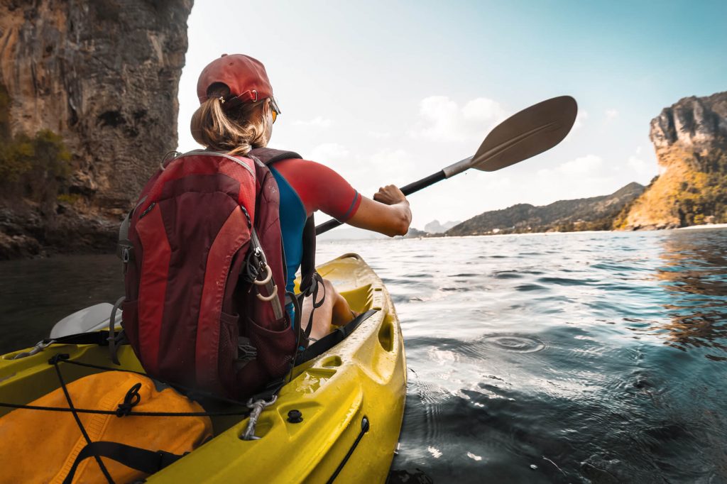 woman in kayak