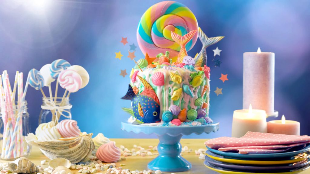 mermaid inspired birthday cake