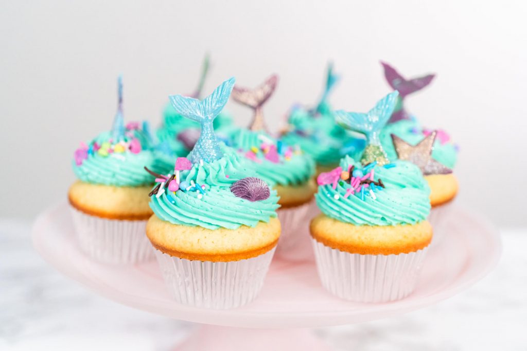 mermaid inspired birthday cupcakes