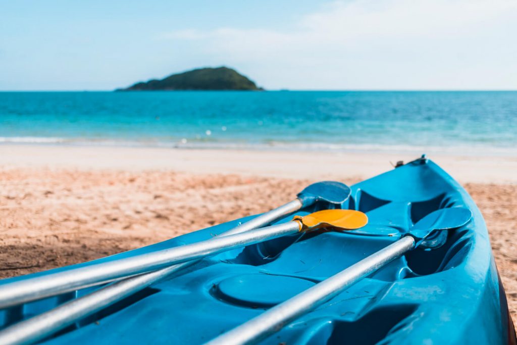 kayak laying on beach